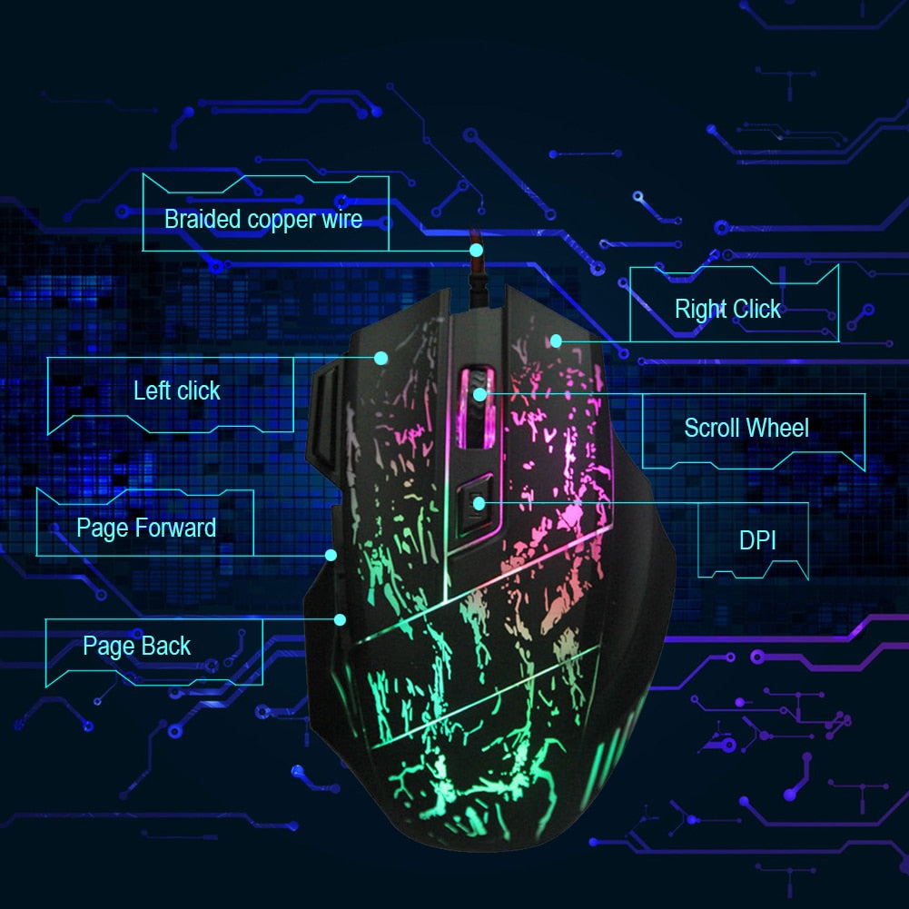 Mouse Gaming USB de Alta Precisión