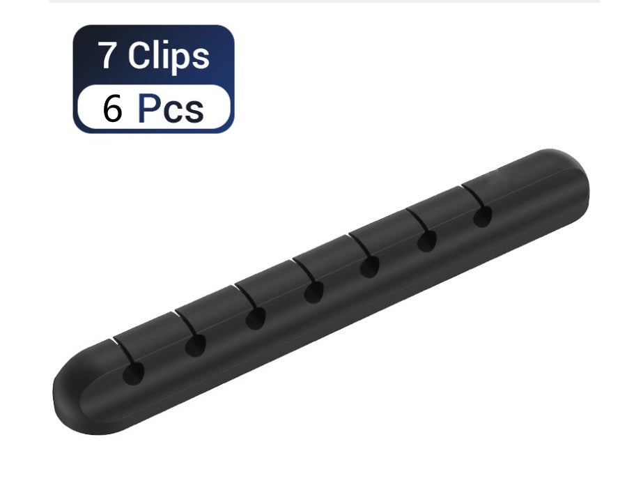 Organizador de Cables USB Silicona — Clips Multipropósito