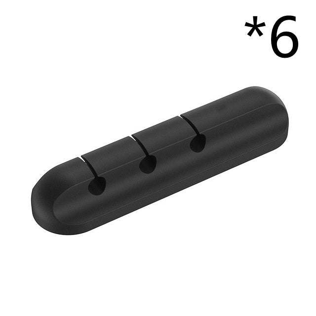 Organizador de Cables USB Silicona — Clips Multipropósito